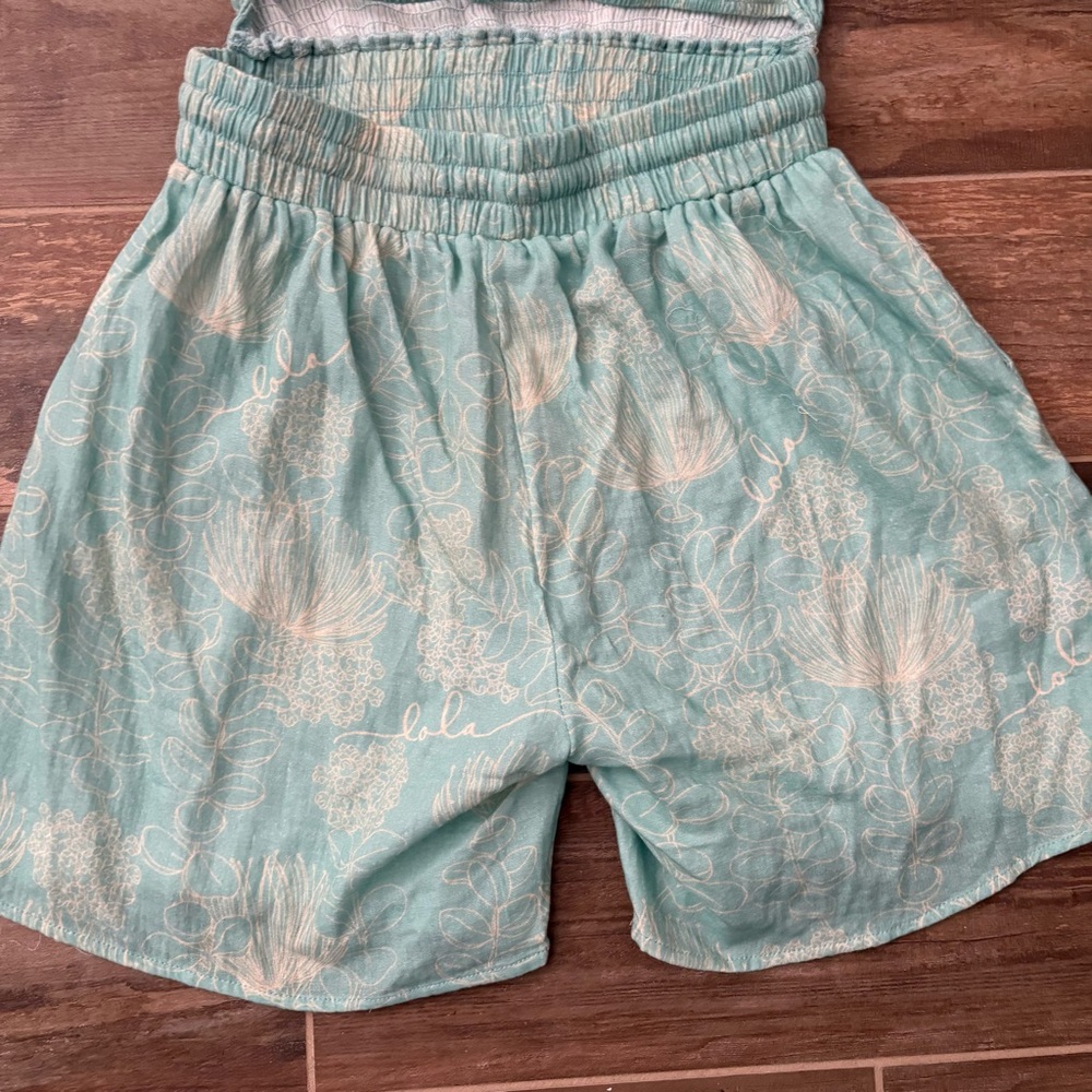 Simply Sisters By Lola Miller Halter Romper Hawaiian Floral Medium New - Picture 7 of 12